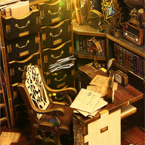 DIY Book Nook Kit 3D Puzzle Wooden Dollhouse With LED - Image 3
