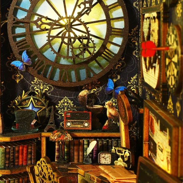 DIY Book Nook Kit 3D Puzzle Wooden Dollhouse With LED - Image 2