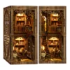 DIY Book Nook: Wooden Antique Bookshelf Insert with Light for Gifts. - Image 2