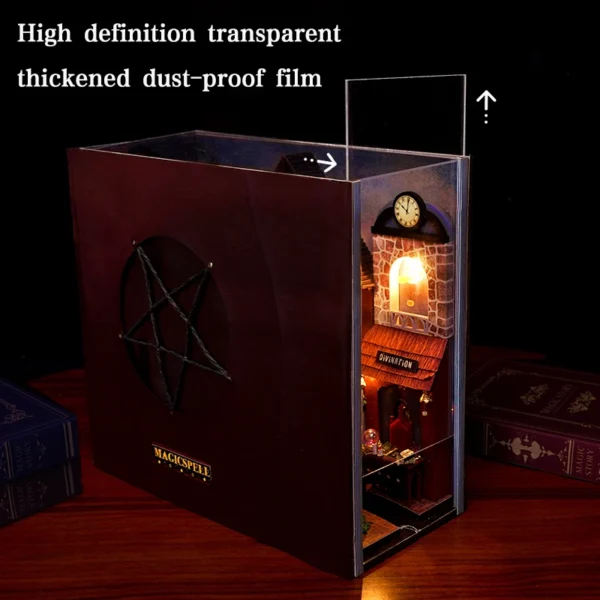 DIY Book Nook Kit: 3D Wooden Puzzle Bookend Shelf Insert for Home Decoration - Image 8