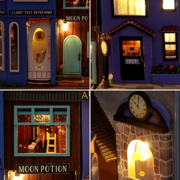 DIY Book Nook Kit: 3D Wooden Puzzle Bookend Shelf Insert for Home Decoration - Image 5