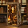 DIY Book Nook: Wooden Antique Bookshelf Insert with Light for Gifts. - Image 3