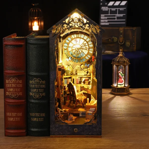 DIY Book Nook Kit 3D Puzzle Wooden Dollhouse With LED - Image 4