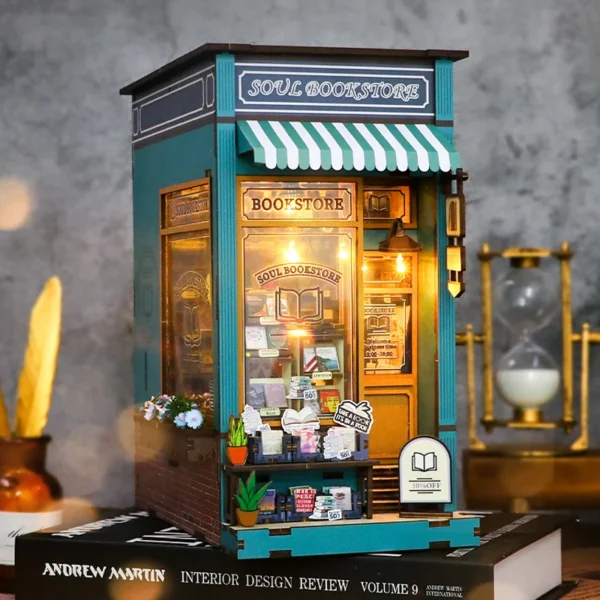DIY Book Nook Kit 3D Wooden Miniature Model With LED Light