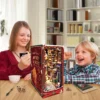DIY Book Nook: Wooden Christmas Shelf Insert Kit with Light Bookends - Image 4