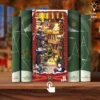 DIY Book Nook: Wooden Christmas Shelf Insert Kit with Light Bookends - Image 2