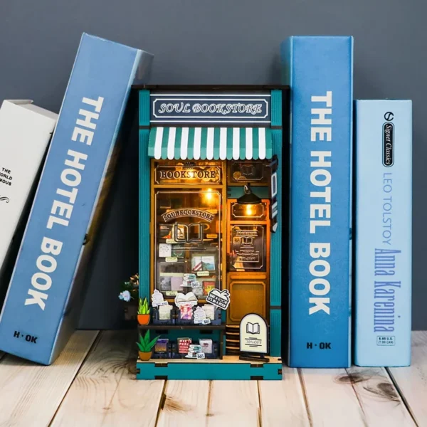 DIY Book Nook Kit 3D Wooden Miniature Model With LED Light - Image 5