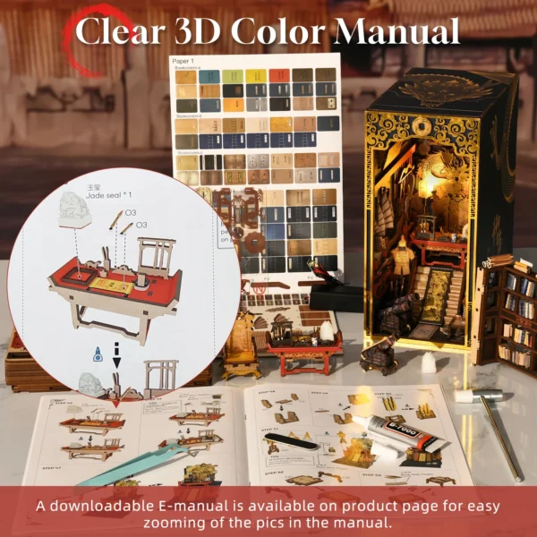 DIY Book Nook Kit 3D Miniature Bookshelf Insert Decor Craft For Adults - Image 6