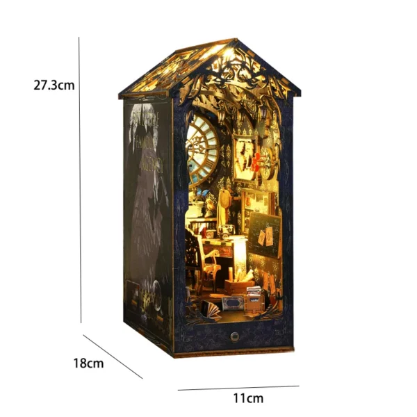 DIY Book Nook Kit 3D Puzzle Wooden Dollhouse With LED - Image 5