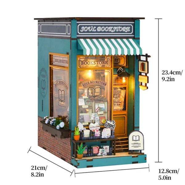 DIY Book Nook Kit 3D Wooden Miniature Model With LED Light - Image 6
