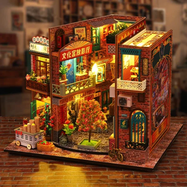 DIY Book Nook: Wooden Shelf Insert Kit with Dollhouse Model - Image 6