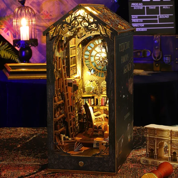 DIY Book Nook Kit 3D Puzzle Wooden Dollhouse With LED
